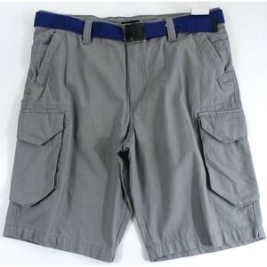 Amplify Wooster Cargo Shorts Men 30 Belted Pockets Cotton Gray NWT